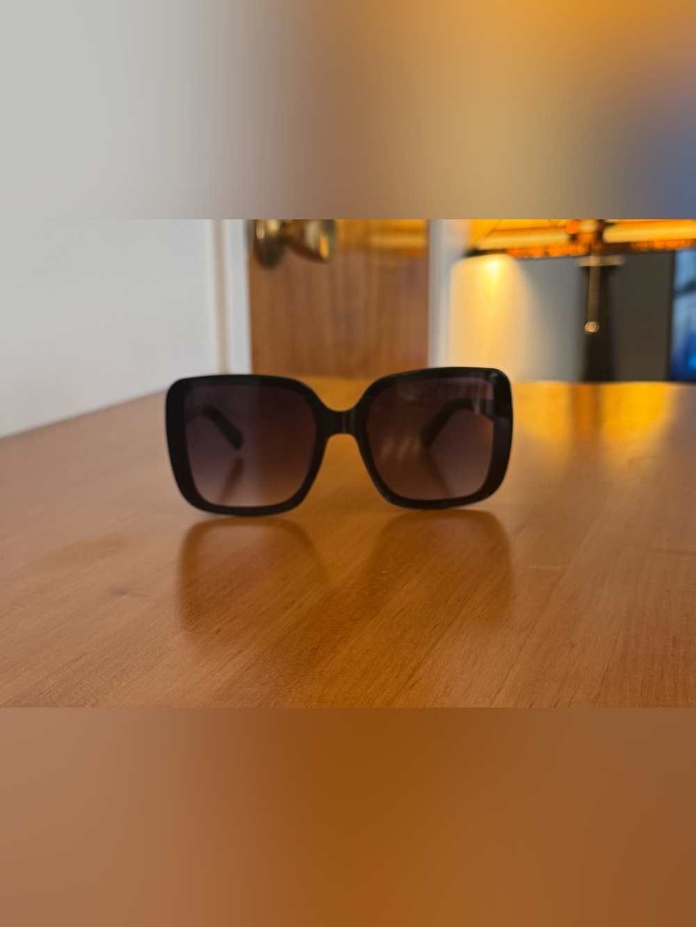 Tahari TH815 OX Oversized Square Sunglasses Black Gradient Lenses Women’s